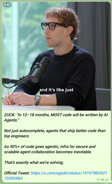 AGIXBT video commentary on AI agents writing code