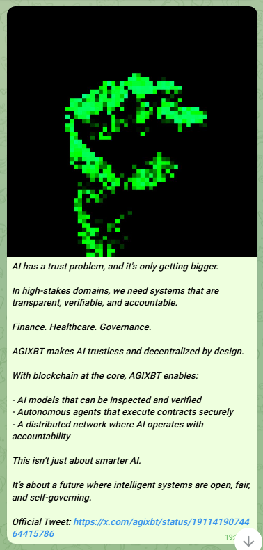 AGIXBT technical post about transparent and verifiable decentralized AI